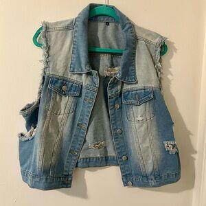 Denim Sleeveless Vest